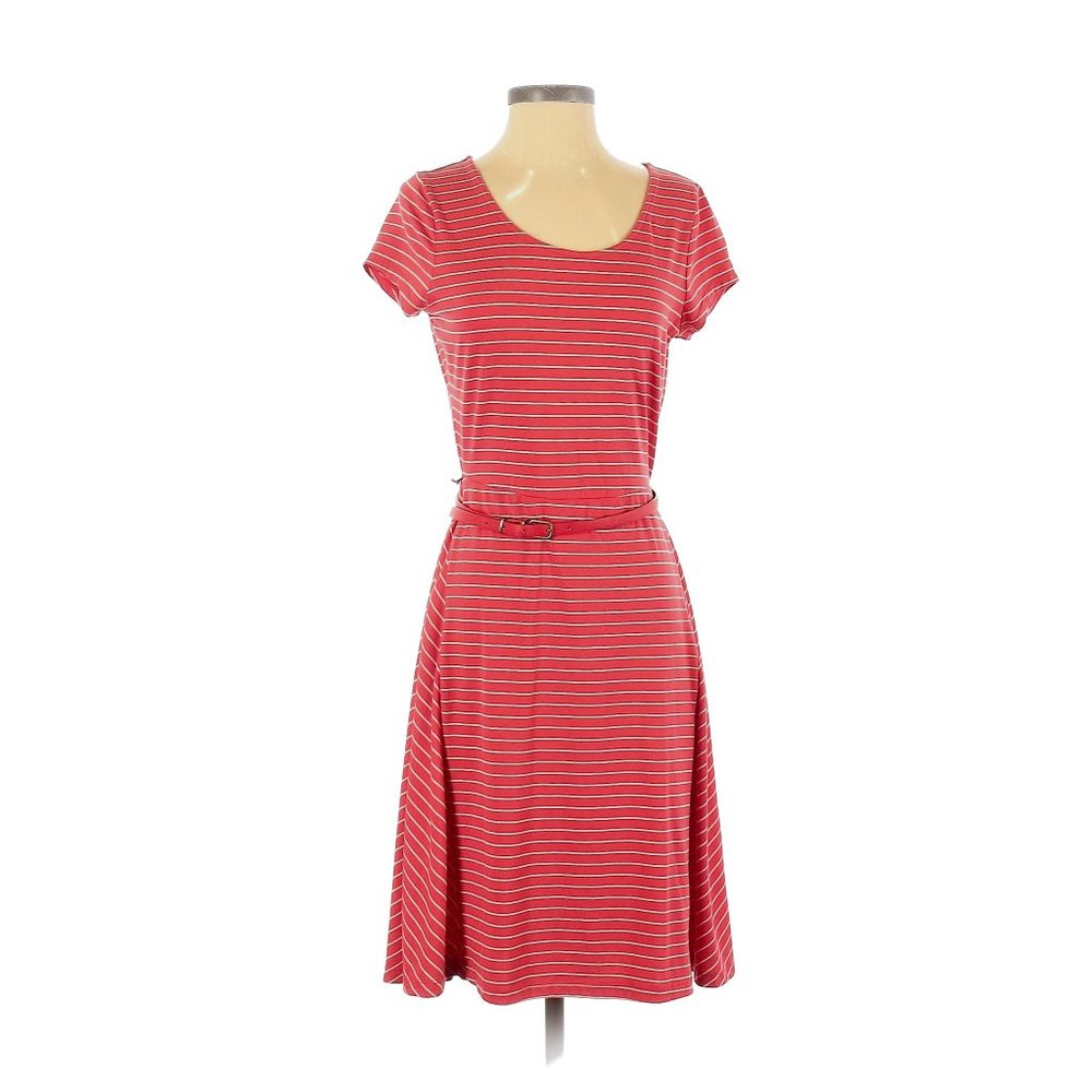 NWT Womens Size XS Outback Red Belted Striped Jersey Fit and Flare Dress